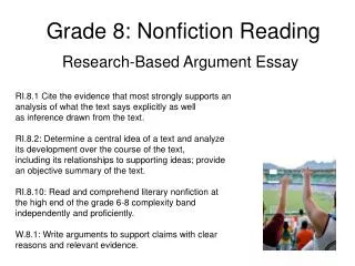 Grade 8: Nonfiction Reading