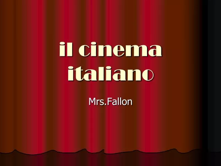 il cinema italiano