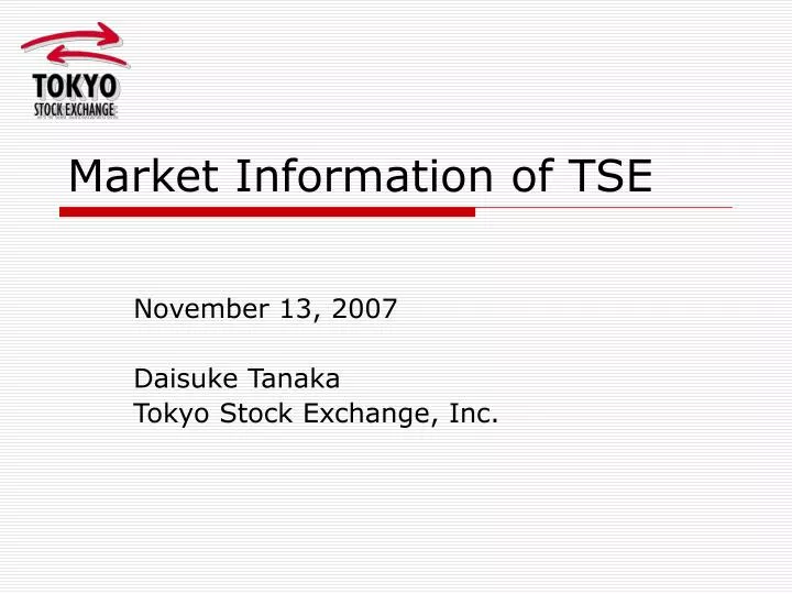 market information of tse