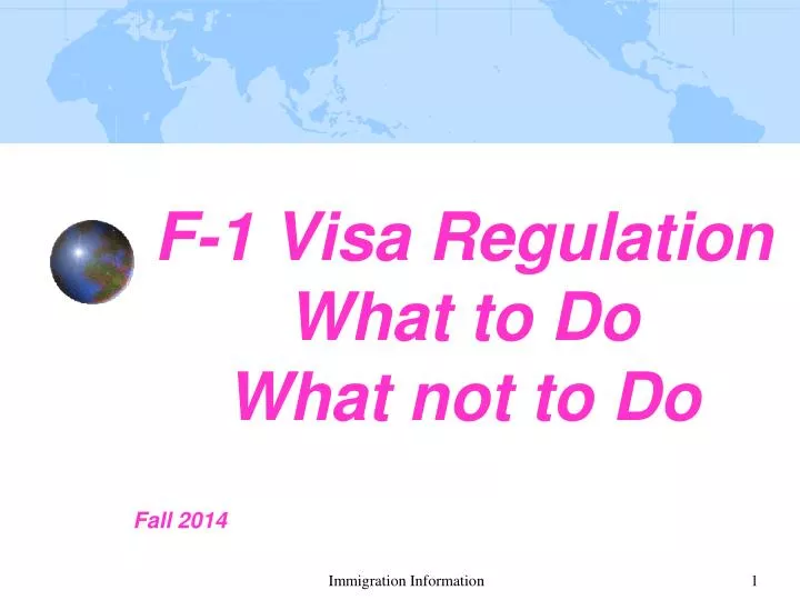f 1 visa regulation what to do what not to do