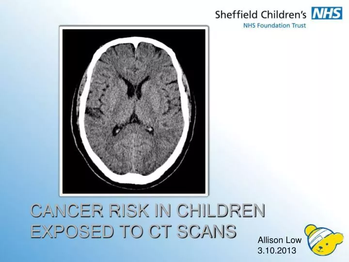cancer risk in children exposed to ct scans