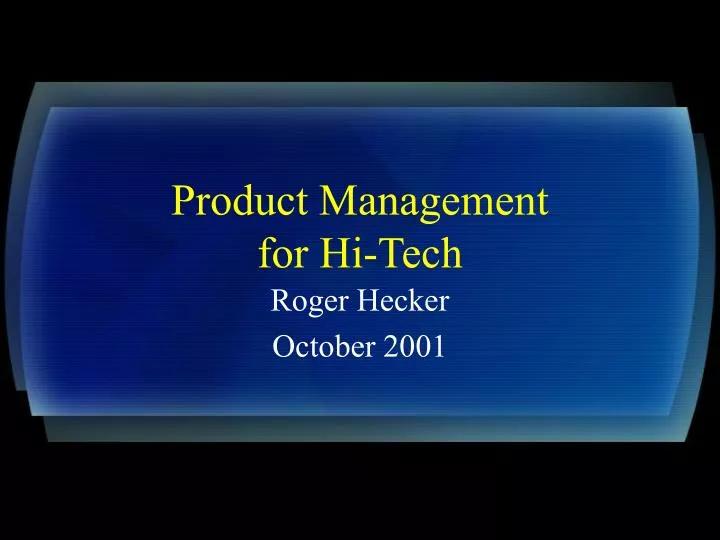 product management for hi tech