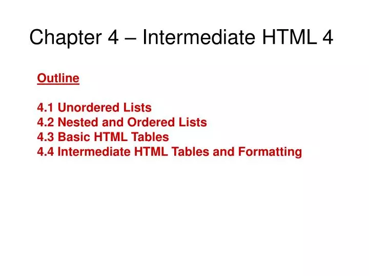 chapter 4 intermediate html 4