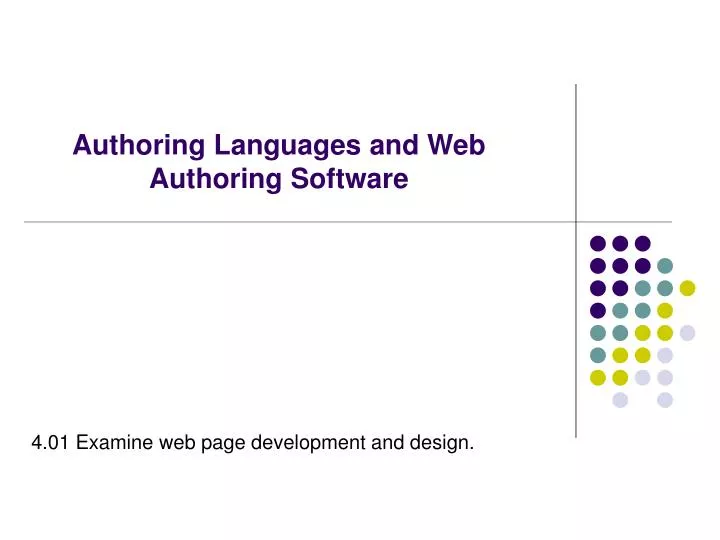 authoring languages and web authoring software