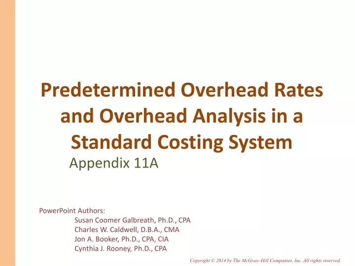 predetermined overhead rates and overhead analysis in a standard costing system