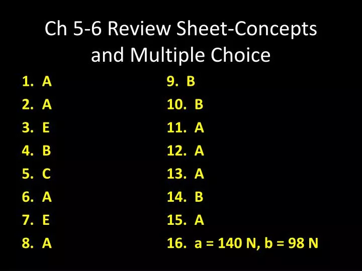 ch 5 6 review sheet concepts and multiple choice