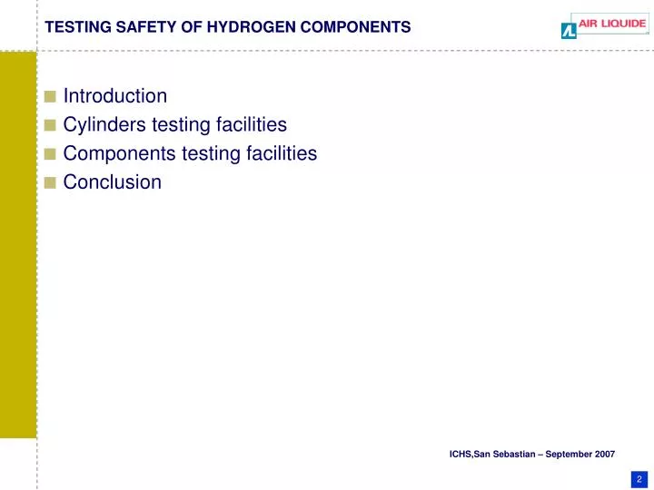 testing safety of hydrogen components