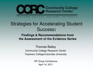 Strategies for Accelerating Student Success :