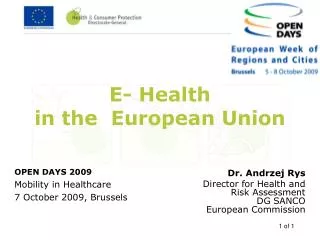 E- Health in the European Union