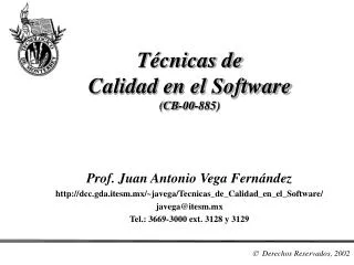 t cnicas de calidad en el software cb 00 885