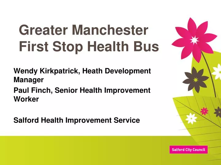 greater manchester first stop health bus