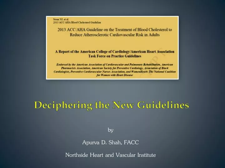 deciphering the new guidelines