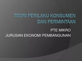 pte mikro jurusan ekonomi pembangunan