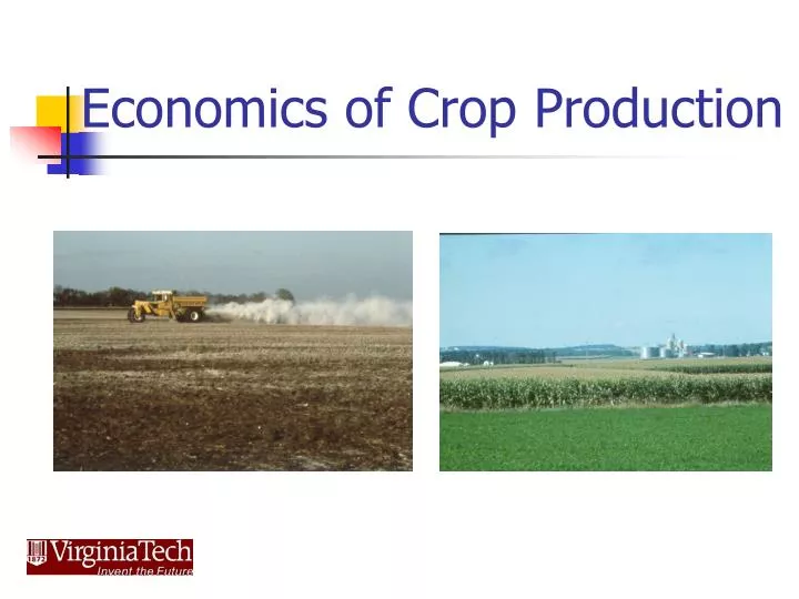 economics of crop production