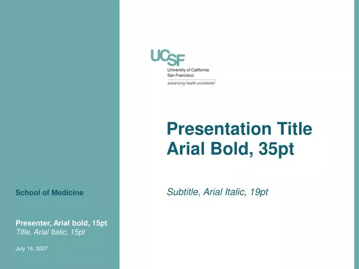 presentation title arial bold 35pt