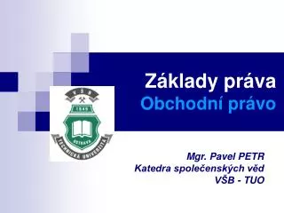 z klady pr va obchodn pr vo