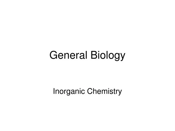 general biology