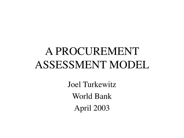 a procurement assessment model