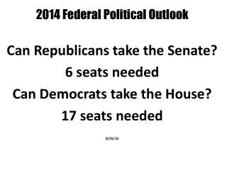 2014 Federal Political Outlook