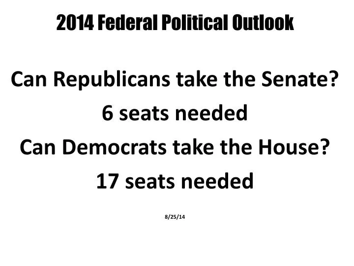 2014 federal political outlook
