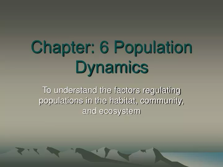 chapter 6 population dynamics