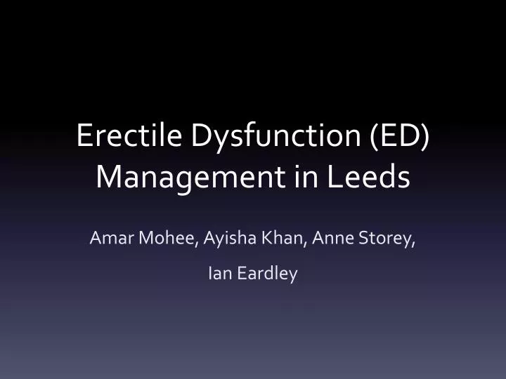erectile dysfunction ed management in leeds
