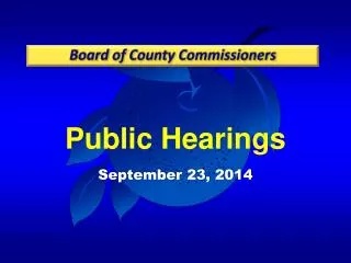 Public Hearings September 23, 2014