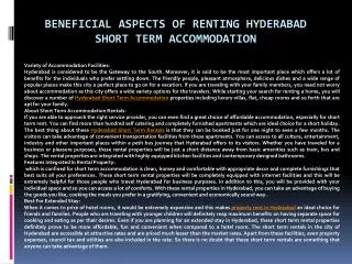 Beneficial Aspects of Renting Hyderabad Short Term Accommoda