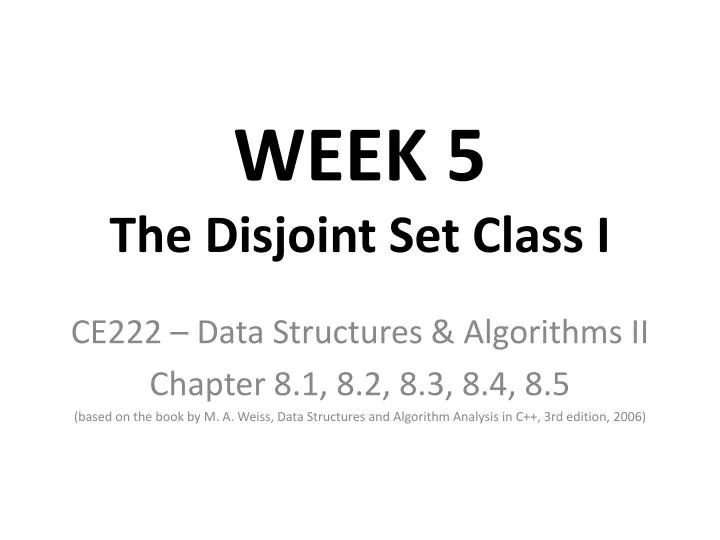 week 5 the disjoint set class i