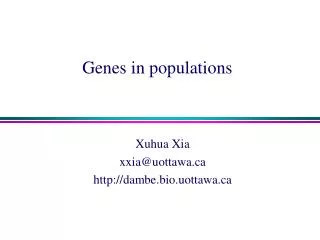 Genes in populations