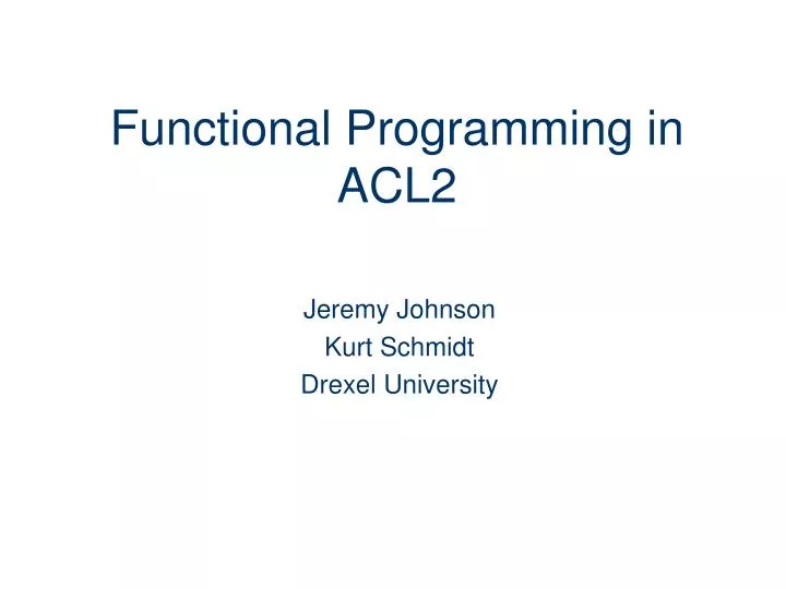 functional programming in acl2