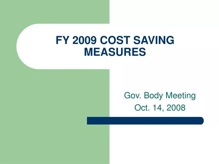 fy 2009 cost saving measures