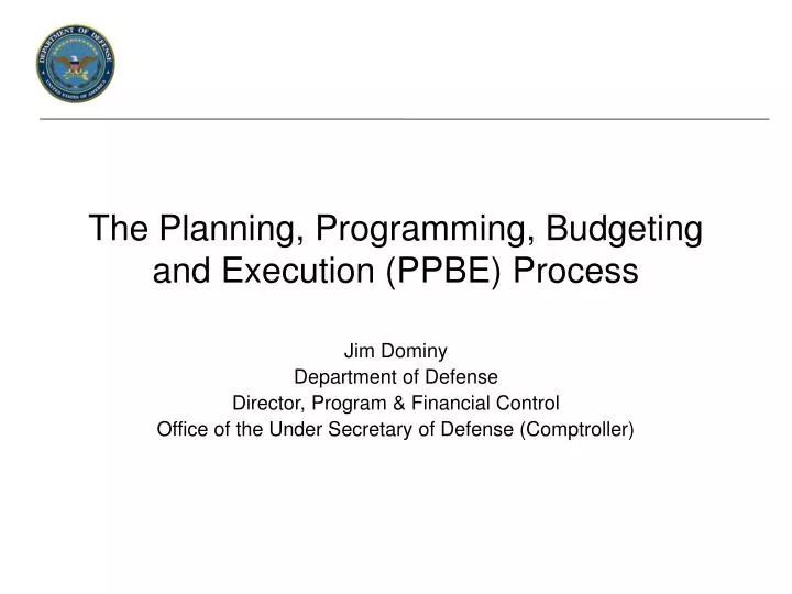 the planning programming budgeting and execution ppbe process