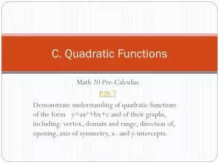 C. Quadratic Functions