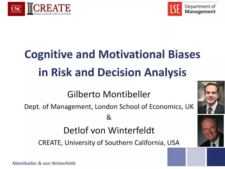 cognitive and motivational biases in risk and decision analysis