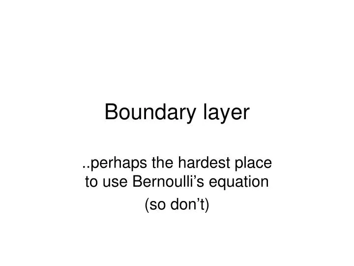 boundary layer