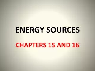 energy sources