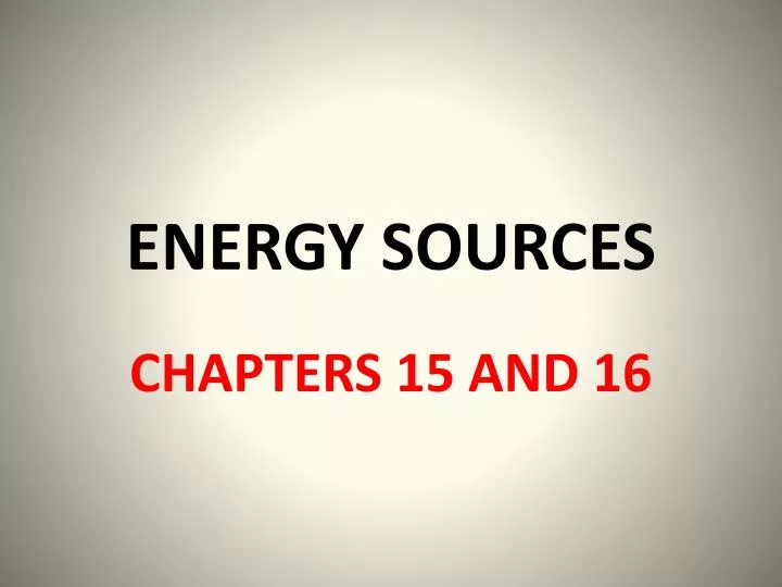 energy sources