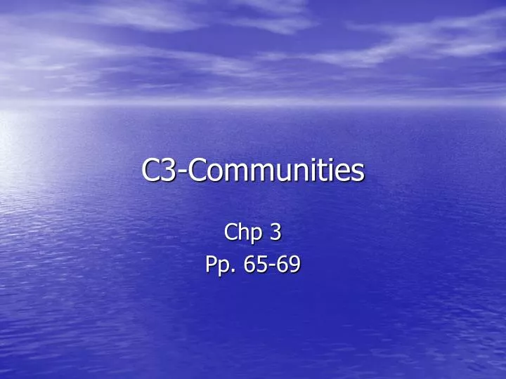 c3 communities