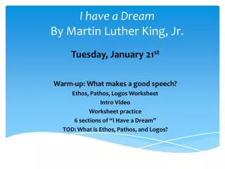 I have a Dream By Martin Luther King, Jr.