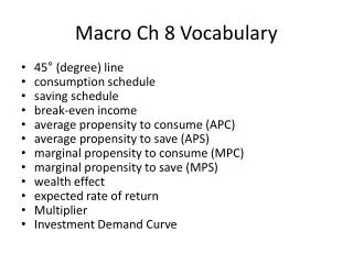 Macro Ch 8 Vocabulary