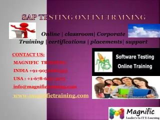 SAP TESTING ONLINE TRAINING IN SOUTH AFRICA