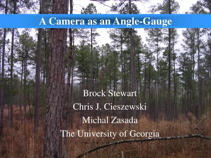 a camera as an angle gauge