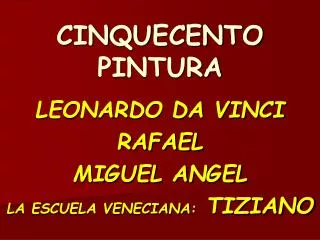 cinquecento pintura