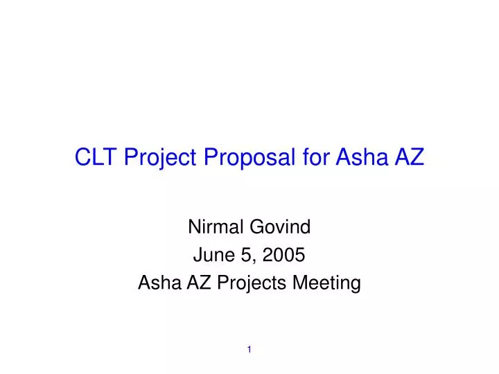 clt project proposal for asha az