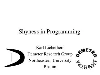 Shyness in Programming