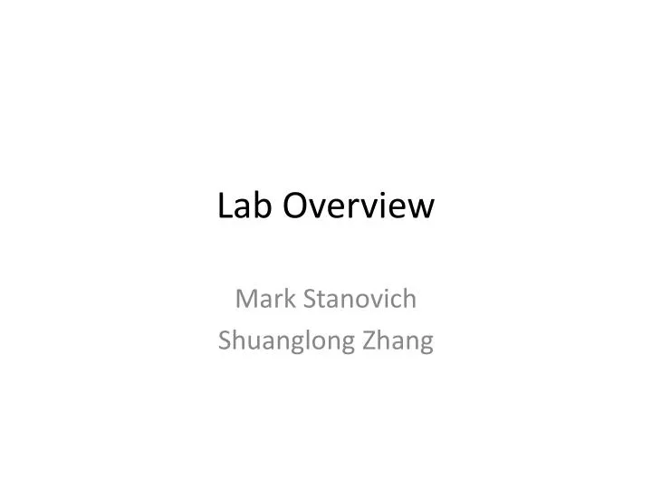 lab overview