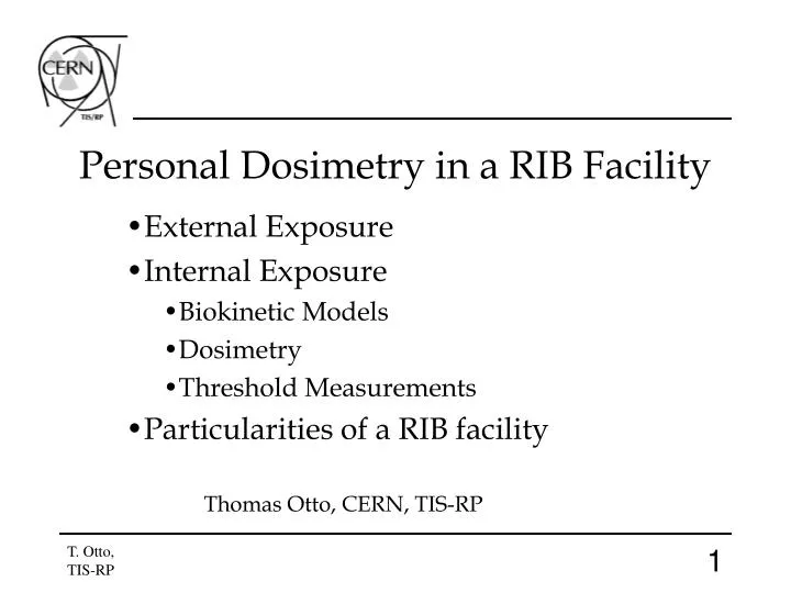 personal dosimetry in a rib facility