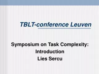 TBLT-conference Leuven