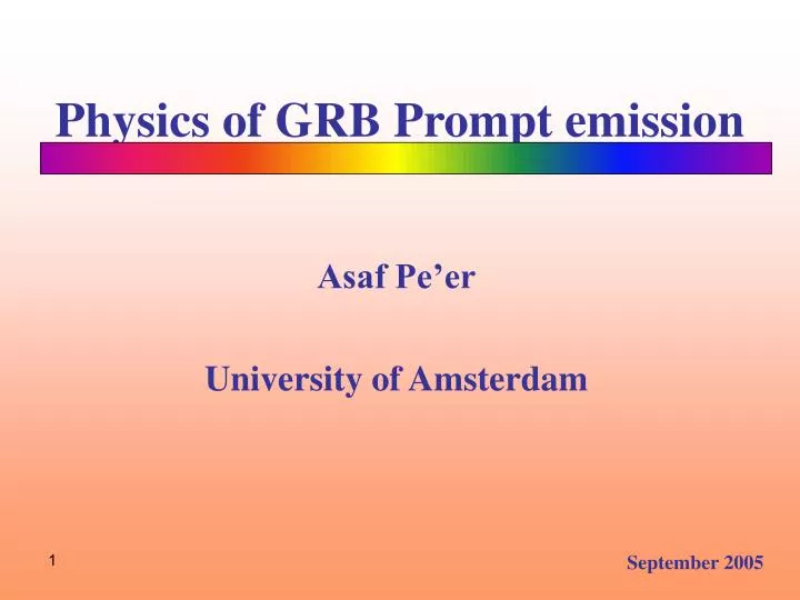 physics of grb prompt emission